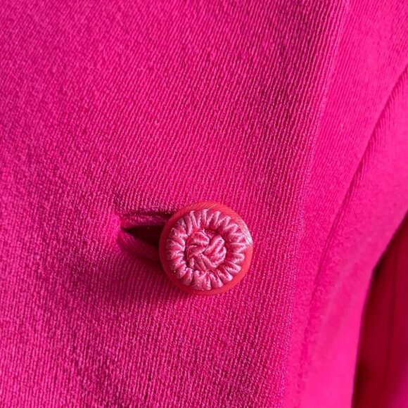 Vintage Union Made Bright Pink Barbiecore Asymmetrical Closure Blazer M - Picture 3 of 7